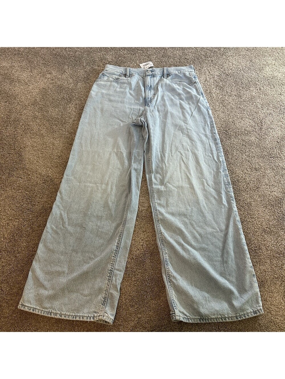 NEW American Eagle Jean Women 14 32W Regular Super High Rise Baggy Straight NWT